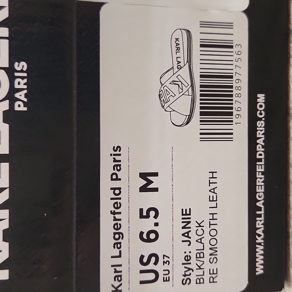 KARL LAGERFELD PARIS Janie Crisscross Embellished Slide Sandals, Womens 6.5 - Picture 4 of 6